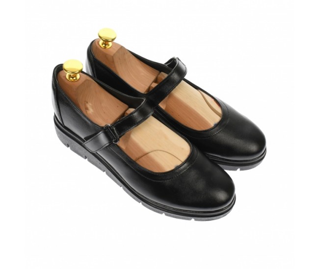 Oferta marimea 36, 40 - Pantofi dama,  cu talpa ortopedica din piele naturala, negru - LP38N