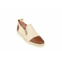 Oferta marimea 37 - Pantofi dama casual din piele naturala cu elastic - LP39MBEJ