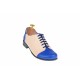 Oferta marimea 35-  Pantofi dama, casual  din piele naturala (albastru cu bej) LP53ALBEJ