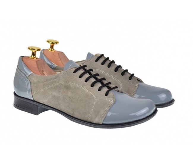 OFERTA marimea 38,  39  - Pantofi dama casual din piele naturala gri, Bob, LP53GG