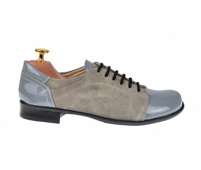 OFERTA marimea 38,  39  - Pantofi dama casual din piele naturala gri, Bob, LP53GG