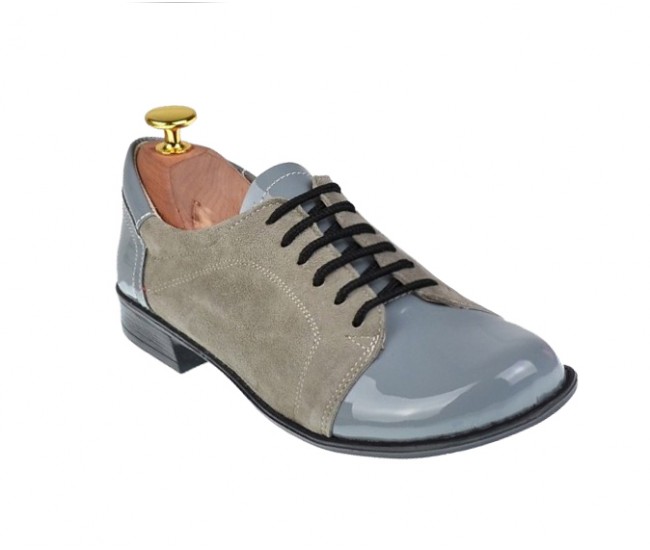 OFERTA marimea 38,  39  - Pantofi dama casual din piele naturala gri, Bob, LP53GG