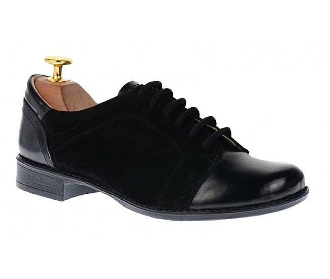 Oferta marimea 35,  36! Pantofi dama casual din piele naturala  - Model Negru LP53NSN