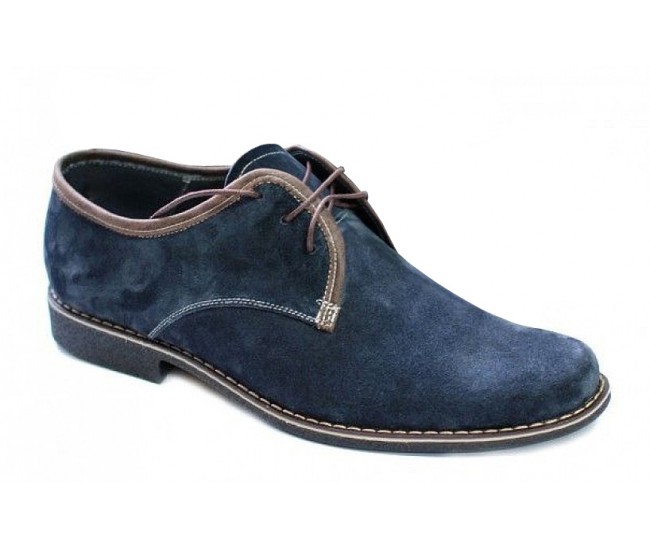 Pantofi barbati la reducere din piele Intoarsa naturala bleumarin LP80VELBL