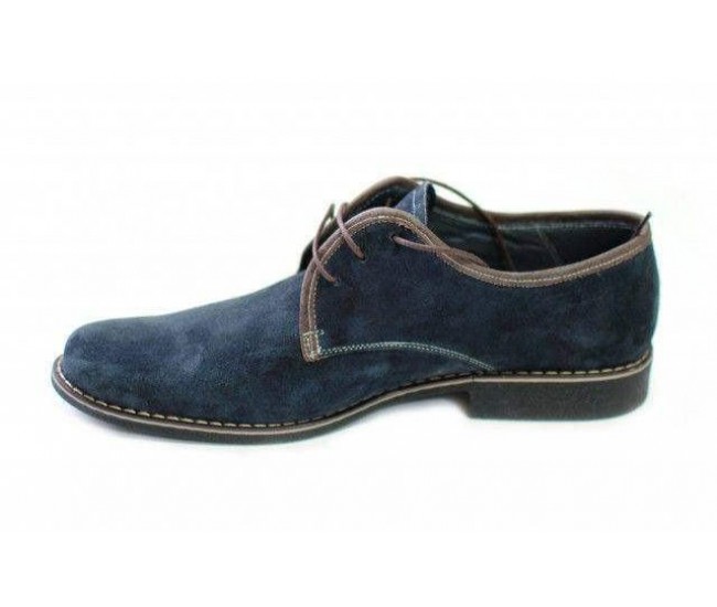 Oferta marimea  41, 44 - Pantofi barbati, din piele naturala (Intoarsa) casual-eleganti,  bleumarin -  LP80