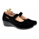 Oferta 38-Pantofi dama decupati din piele naturala intoarsa, foarte comozi - Model Mara Negru LP9154NVEL