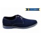 OFERTA  marimea 37 - Pantofi barbati,  casual-eleganti,  din piele naturala intoarsa,bleumarin - LPABLUVEL