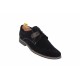 Oferta marimea 41 - Pantofi casual-eleganti, din piele naturala intoarsa, de culoare neagra - LPANM