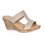 Oferta marimea 37 Papuci dama din piele naturala cu platforme de 7cm Bej LPAP300BEJ