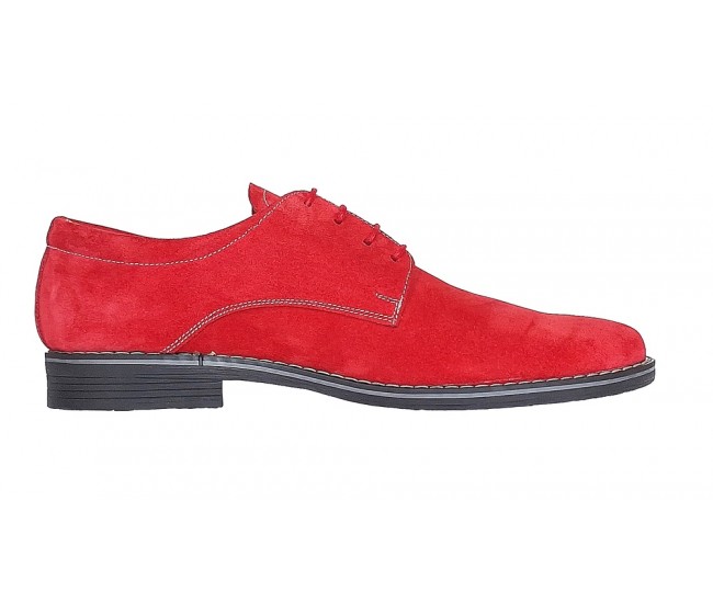 Oferta limitata pentru marimea 42, 43, Pantofi rosii barbati casual - eleganti din piele naturala intoarsa - CARLO LPARVELTG