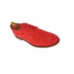 Oferta marimea 40 - Pantofi barbati casual din piele naturala intoarsa, Rosu - LPARVELTM