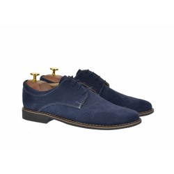 Oferta marimea 39, 42, 43, 44 -  Pantofi barbati,  casual-eleganti, din piele naturala intoarsa, bleumarin - LPAVELBLM2