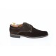 Oferta marimea 41, 42, 44 -  Pantofi barbati casual din piele naturala intoarsa, culoare maro, cu cusatura alba-  LPAVELMARO