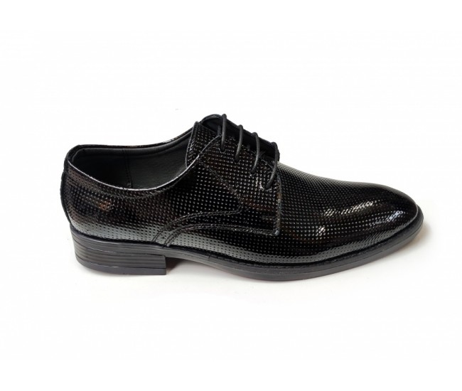 Oferta marimea 44- Pantofi barbati eleganti, din piele naturala, Negru LAC, CIUCALETI SHOES - LPB101LACG