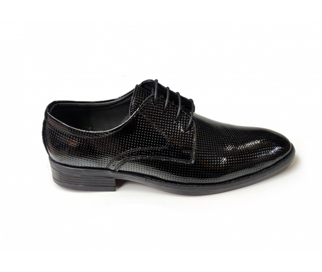 Pantofi barbati eleganti, din piele naturala, Negru LAC, CIUCALETI SHOES - LPB101LACG