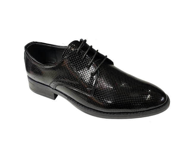 Pantofi barbati eleganti, din piele naturala, Negru LAC, CIUCALETI SHOES - LPB101LACG