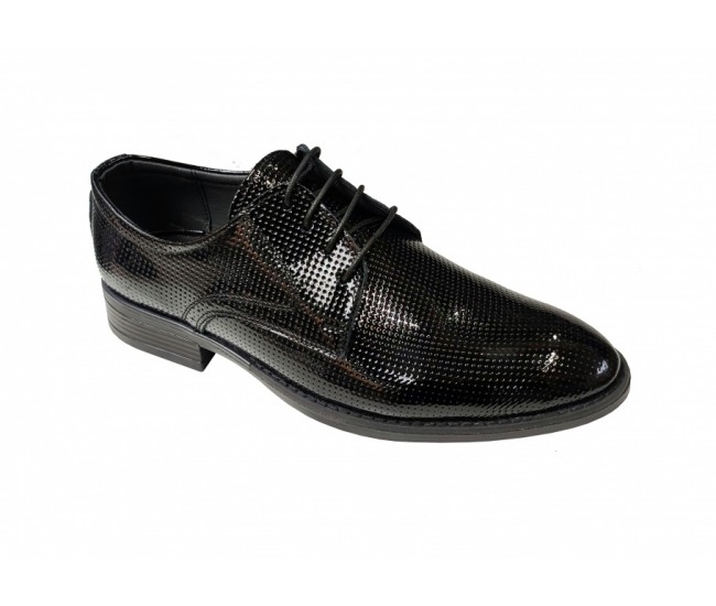 Oferta marimea 44- Pantofi barbati eleganti, din piele naturala, Negru LAC, CIUCALETI SHOES - LPB101LACG