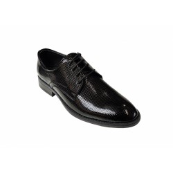 Oferta marimea 44- Pantofi barbati eleganti, din piele naturala, Negru LAC, CIUCALETI SHOES - LPB101LACG