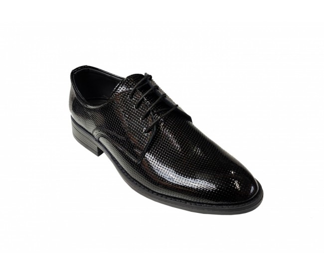 Oferta marimea 44- Pantofi barbati eleganti, din piele naturala, Negru LAC, CIUCALETI SHOES - LPB101LACG