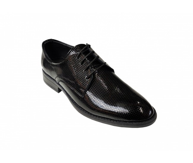 Pantofi barbati eleganti, din piele naturala, Negru LAC, CIUCALETI SHOES - LPB101LACG