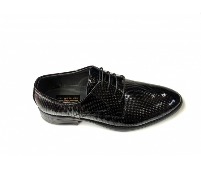 Pantofi barbati eleganti, din piele naturala, Negru LAC, CIUCALETI SHOES - LPB101LACG