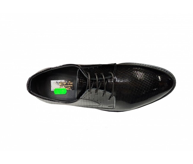 Oferta marimea 44- Pantofi barbati eleganti, din piele naturala, Negru LAC, CIUCALETI SHOES - LPB101LACG