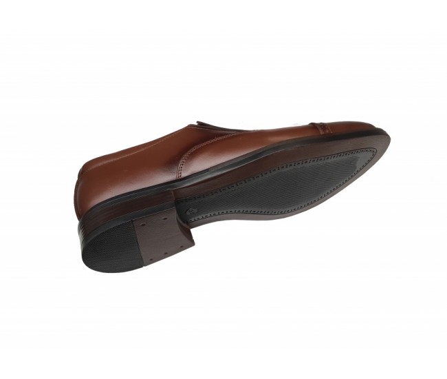 OFERTA MARIMEA  41,   42   -  Pantofi barbati eleganti, din piele naturala, Maro, cu elastic, CIUCALETI SHOES - LPB101TGEM