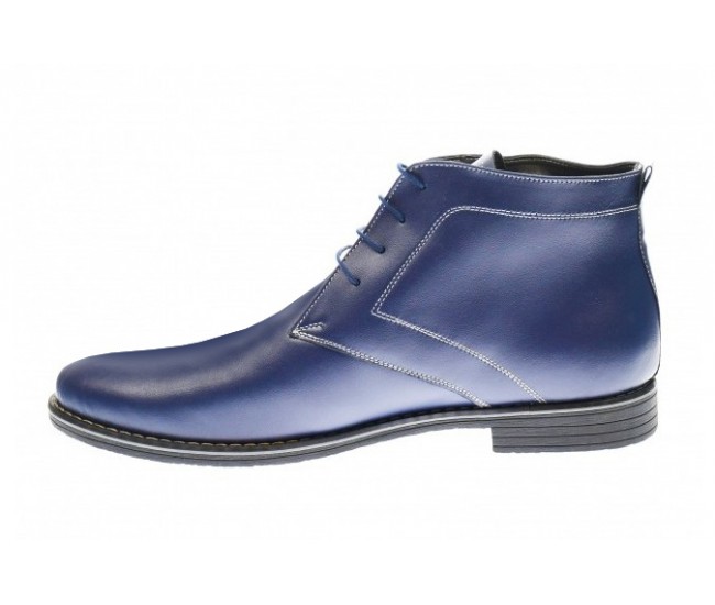 Ghete barbati casual, elegante din piele naturala imblanite, bleumarin - LPHBONDBLM