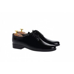 Oferta marimea 40 - Pantofi barbati eleganti din piele naturala cu aspect sifonat, negru lac, LPMOD1SLAC