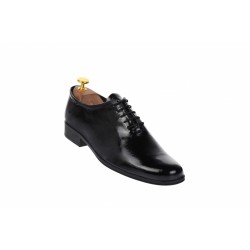 Oferta marimea 40 - Pantofi barbati eleganti din piele naturala cu aspect sifonat, negru lac, LPMOD1SLAC