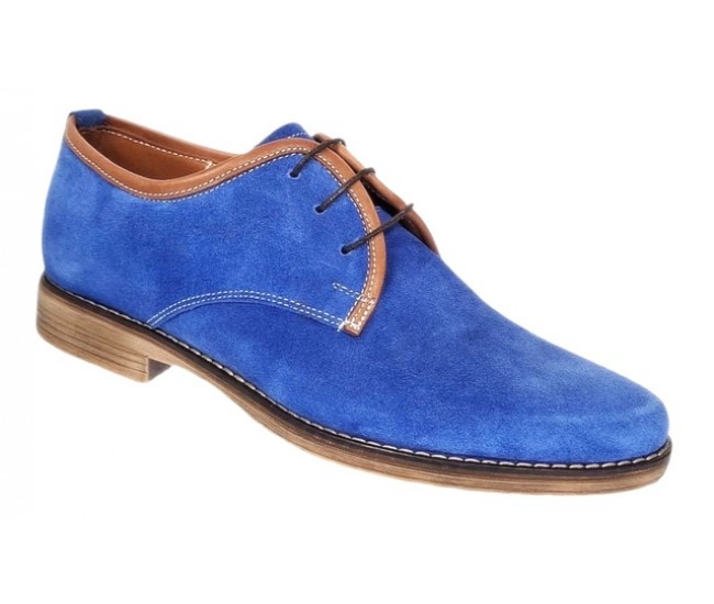 Oferta Marimea 39 Pantofi barbati casual din piele naturala intoarsa Albastru LPRAMFBLUE
