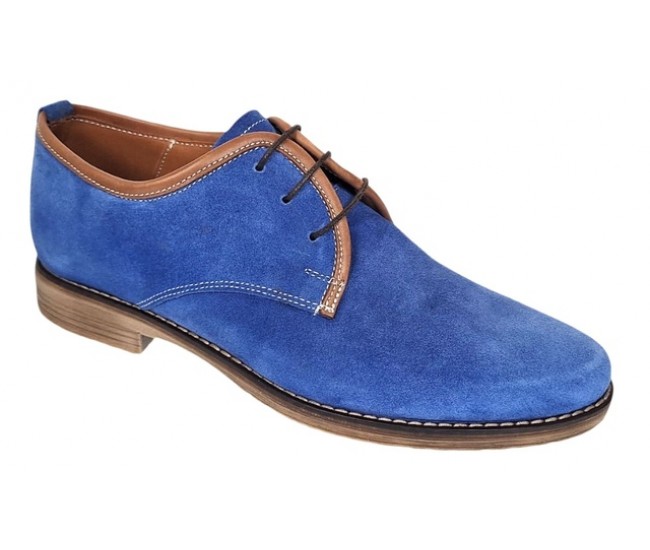 Oferta Marimea 39 Pantofi barbati casual din piele naturala intoarsa Albastru LPRAMFBLUE