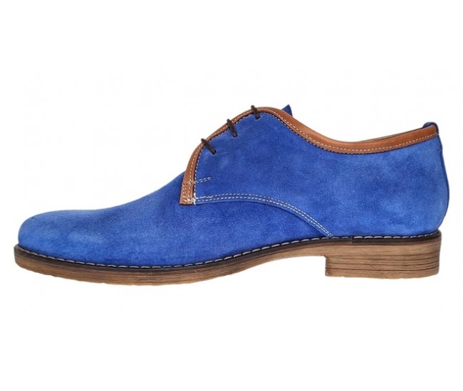 Oferta Marimea 39 Pantofi barbati casual din piele naturala intoarsa Albastru LPRAMFBLUE