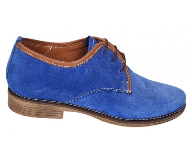 Oferta Marimea 39 Pantofi barbati casual din piele naturala intoarsa Albastru LPRAMFBLUE