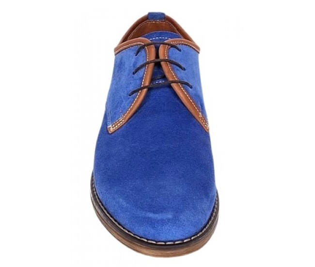 Oferta Marimea 39 Pantofi barbati casual din piele naturala intoarsa Albastru LPRAMFBLUE