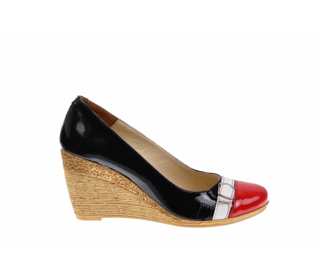OFERTA marimea 37 - Pantofi dama piele naturala cu platforme de 7 cm LPTEARAN1