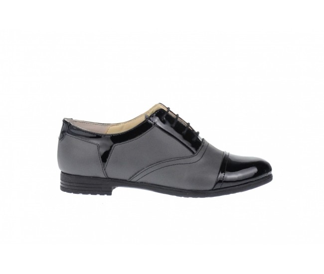 Oferta marimea 40 -  Pantofi dama,  model casual,  gri, din piele naturala - LRUTNLACGRI