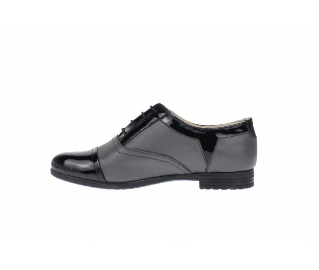 Oferta marimea 40 -  Pantofi dama,  model casual,  gri, din piele naturala - LRUTNLACGRI