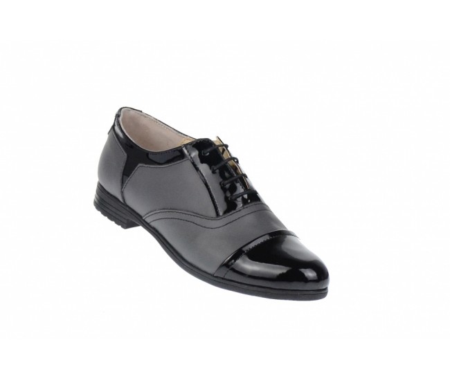 Oferta marimea 40 -  Pantofi dama,  model casual,  gri, din piele naturala - LRUTNLACGRI