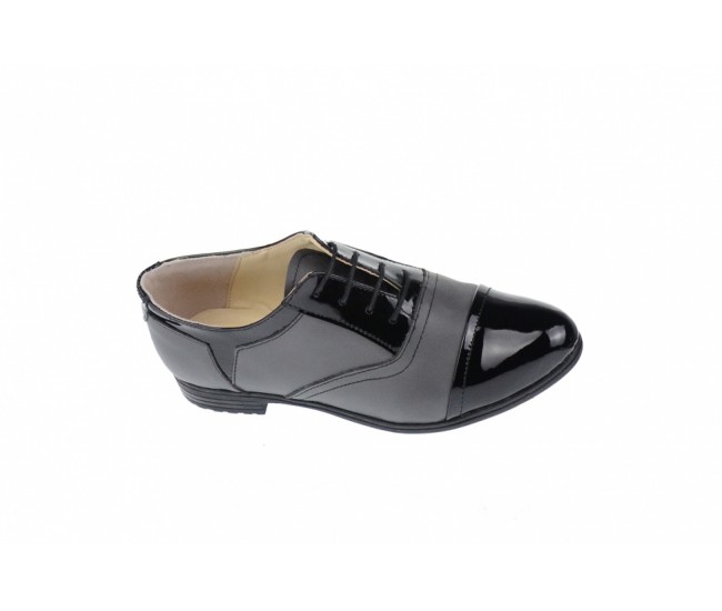 Oferta marimea 40 -  Pantofi dama,  model casual,  gri, din piele naturala - LRUTNLACGRI