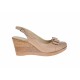 Oferta marimea 40 Pantofi dama bej din piele naturala, cu platforme de 7cm LS100BEJ