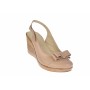 Oferta marimea 36,40-  Pantofi dama bej din piele naturala, cu platforme de 7cm LS100BEJ