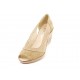 Oferta marimea 36 -  Pantofi dama, de primavara-vara, decupati in fata, cu platforme de 7cm, lucrati din piele naturala intoarsa -  LS1047BEJ