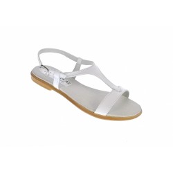 OFERTA MARIMEA 36,  37 - Sandale dama din piele naturala, culoare alb, LS16ABOX