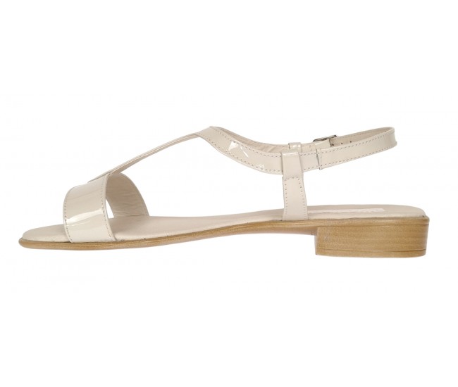 Sandale dama casual din piele naturala Bej Lac LS16LB1 Marimea 39