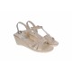Oferta marimea 36, 39   - Sandale dama de vara cu platforme de 6cm, din piele naturala, bej - LS17BEJ