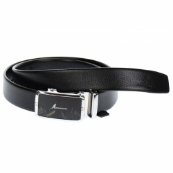 Curea din piele pentru barbati, catarama metalica fara ac, latime 3.5 cm, lungime reglabila, negru - LS200NSS