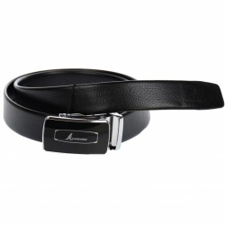 Curea din piele pentru barbati, catarama metalica fara ac, latime 3.5 cm, lungime reglabila, negru - LS207NSS