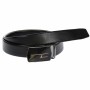 Curea din piele pentru barbati, catarama metalica fara ac, latime 3.5 cm, lungime reglabila, negru - LS209NSBR