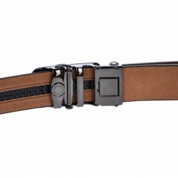 Curea din piele pentru barbati, catarama metalica fara ac, latime 3.5 cm, lungime reglabila, negru - LS255NNBR